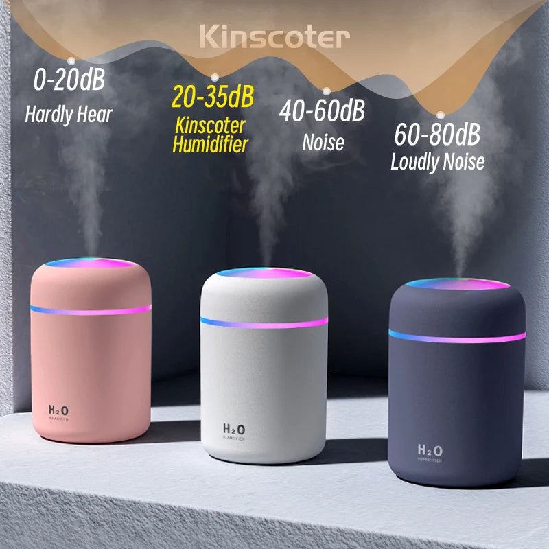 300ML Mini Ultrasonic Air Humidifier Romantic Light USB Essential Oil Diffuser Car Purifier Aroma Anion Mist Maker